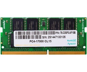 APACER 16GB DDR4- 2666MHZ SODIMM PC21300, CL19, 260PIN DIMM 1.2V 